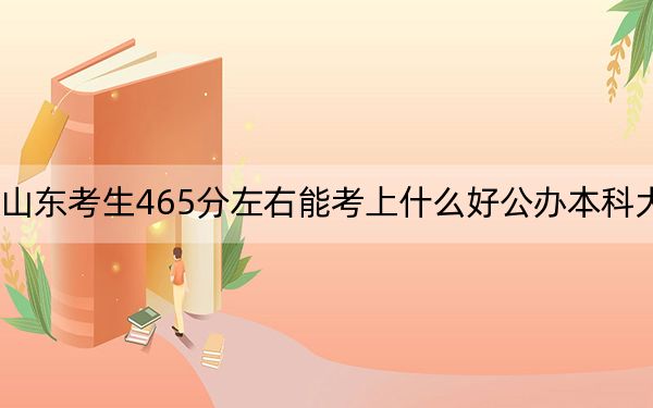 山东考生465分左右能考上什么好公办本科大学？