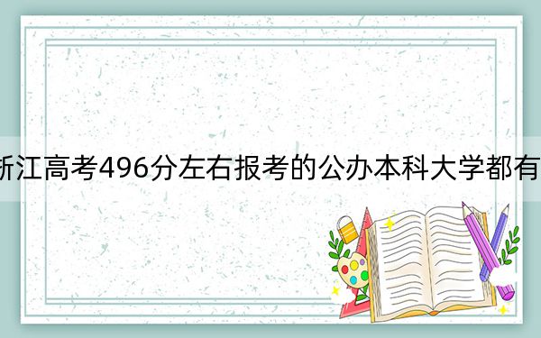 浙江高考496分左右报考的公办本科大学都有哪些？ 2024年一共20所大学录取