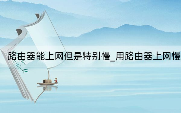 路由器能上网但是特别慢_用路由器上网慢