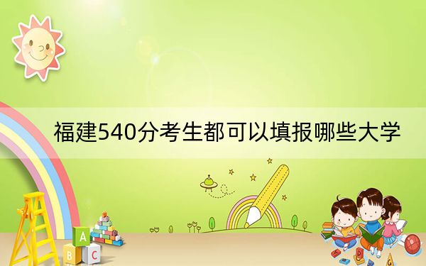 福建540分考生都可以填报哪些大学？ 2024年录取最低分540的大学