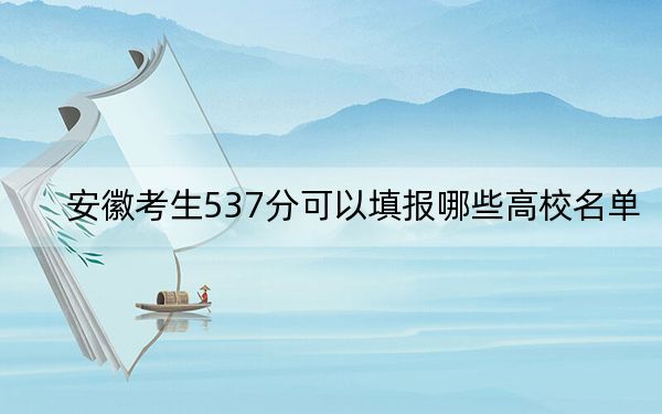 安徽考生537分可以填报哪些高校名单？（附带近三年高考大学录取名单）