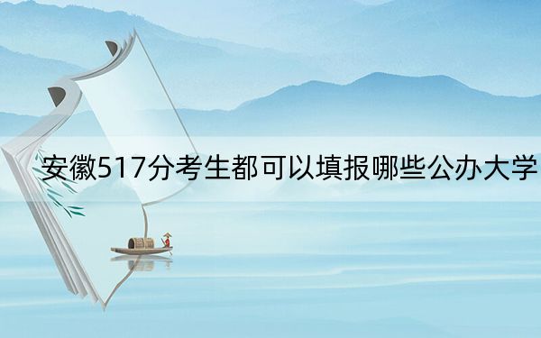 安徽517分考生都可以填报哪些公办大学？（附带近三年517分大学录取名单）