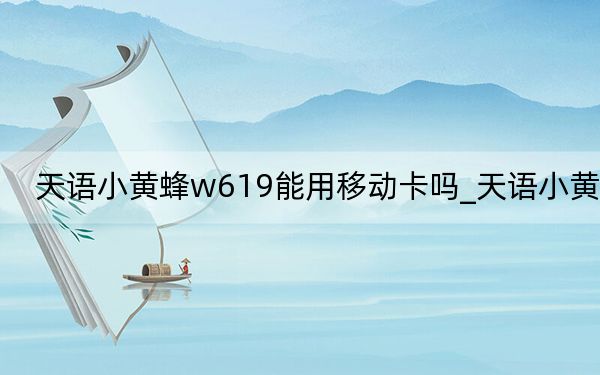 天语小黄蜂w619能用移动卡吗_天语小黄蜂