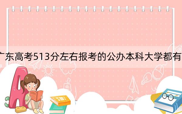 广东高考513分左右报考的公办本科大学都有哪些？（附带2022-2024年513左右大学名单）