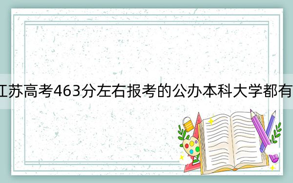 江苏高考463分左右报考的公办本科大学都有哪些？（供2025年考生参考）