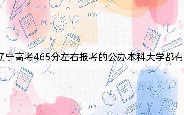 辽宁高考465分左右报考的公办本科大学都有哪些？ 2024年高考有48所最低分在465左右的大学
