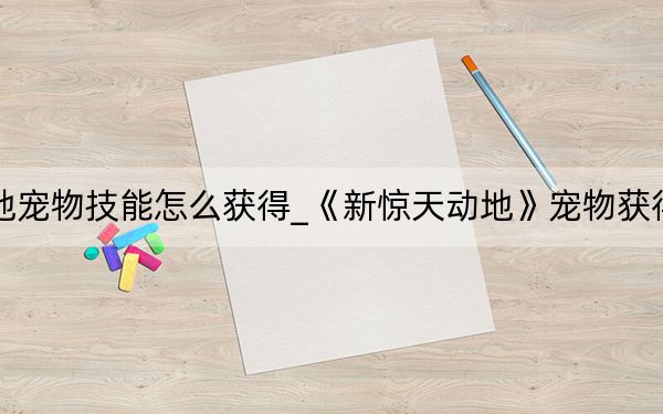 新惊天动地宠物技能怎么获得_《新惊天动地》宠物获得与升级攻略