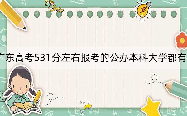 广东高考531分左右报考的公办本科大学都有哪些？（附带2022-2024年531左右大学名单）