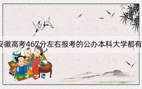 安徽高考467分左右报考的公办本科大学都有哪些？ 2024年一共4所大学录取