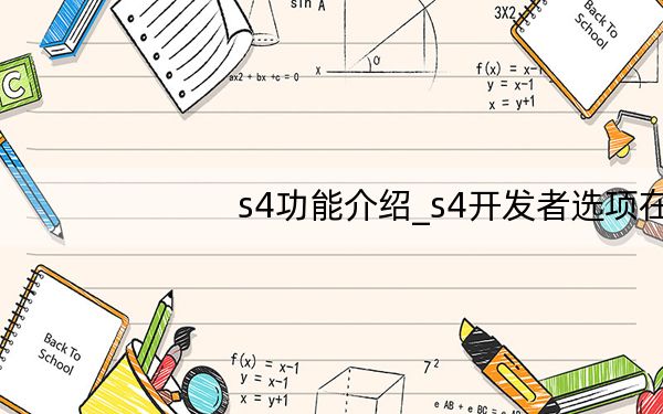 s4功能介绍_s4开发者选项在哪里
