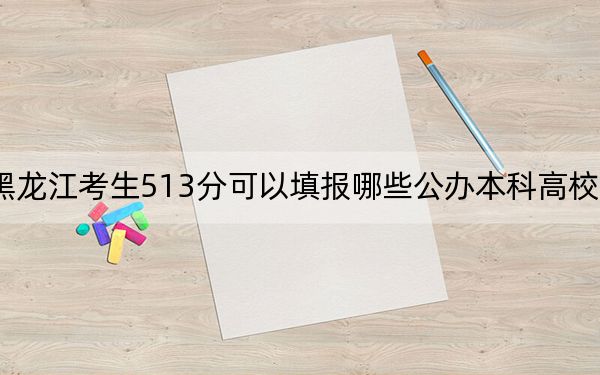 黑龙江考生513分可以填报哪些公办本科高校名单?(供2025届高三考生参考)