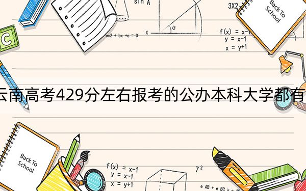 云南高考429分左右报考的公办本科大学都有哪些？