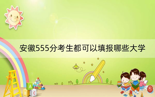 安徽555分考生都可以填报哪些大学？ 2024年录取最低分555的大学