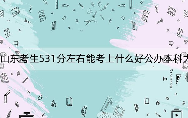 山东考生531分左右能考上什么好公办本科大学？（附带2022-2024年531录取名单）