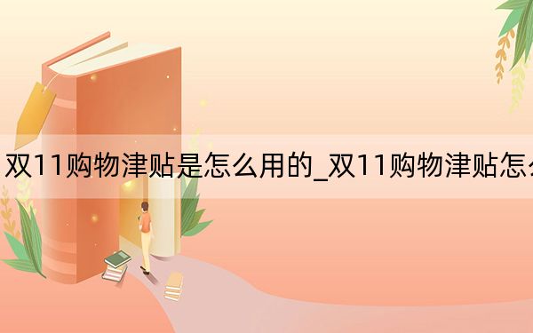 双11购物津贴是怎么用的_双11购物津贴怎么用