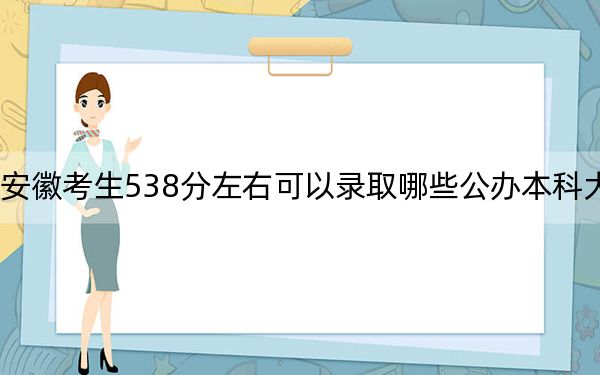 安徽考生538分左右可以录取哪些公办本科大学? 2024年一共58所大学录取