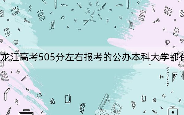 黑龙江高考505分左右报考的公办本科大学都有哪些？（供2025届高三考生参考）(2)