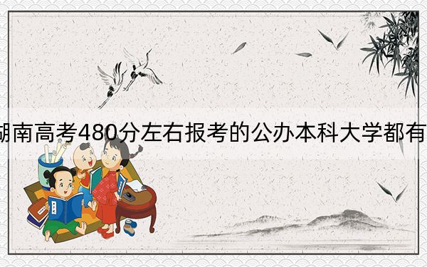 湖南高考480分左右报考的公办本科大学都有哪些？ 2024年高考有70所最低分在480左右的大学