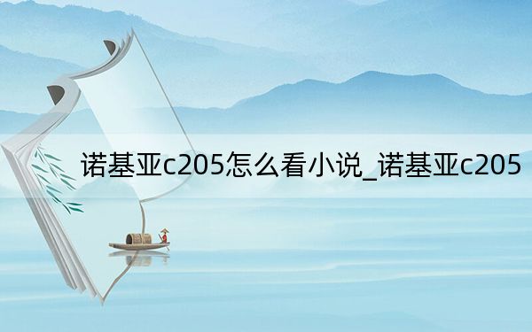诺基亚c205怎么看小说_诺基亚c205