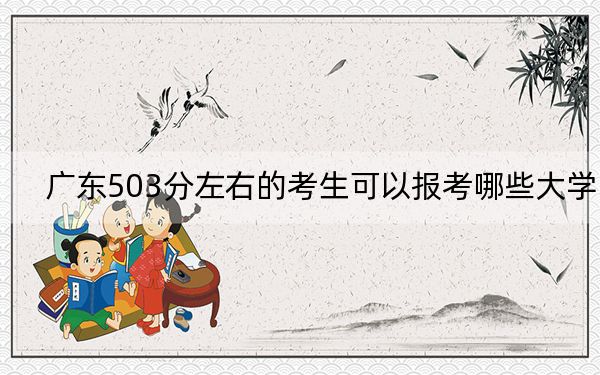 广东503分左右的考生可以报考哪些大学？（附带近三年503分大学录取名单）