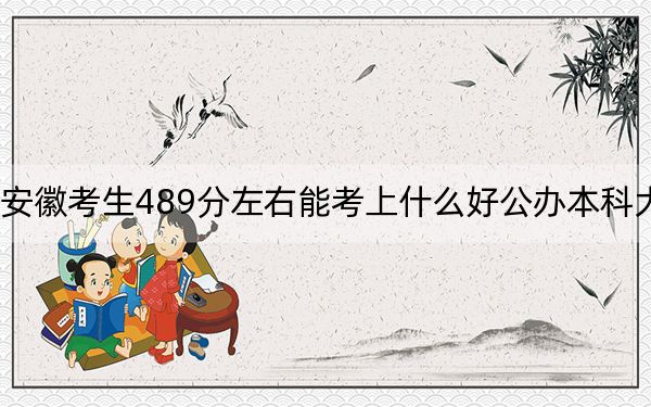 安徽考生489分左右能考上什么好公办本科大学?