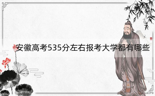 安徽高考535分左右报考大学都有哪些？ 2024年录取最低分535的大学